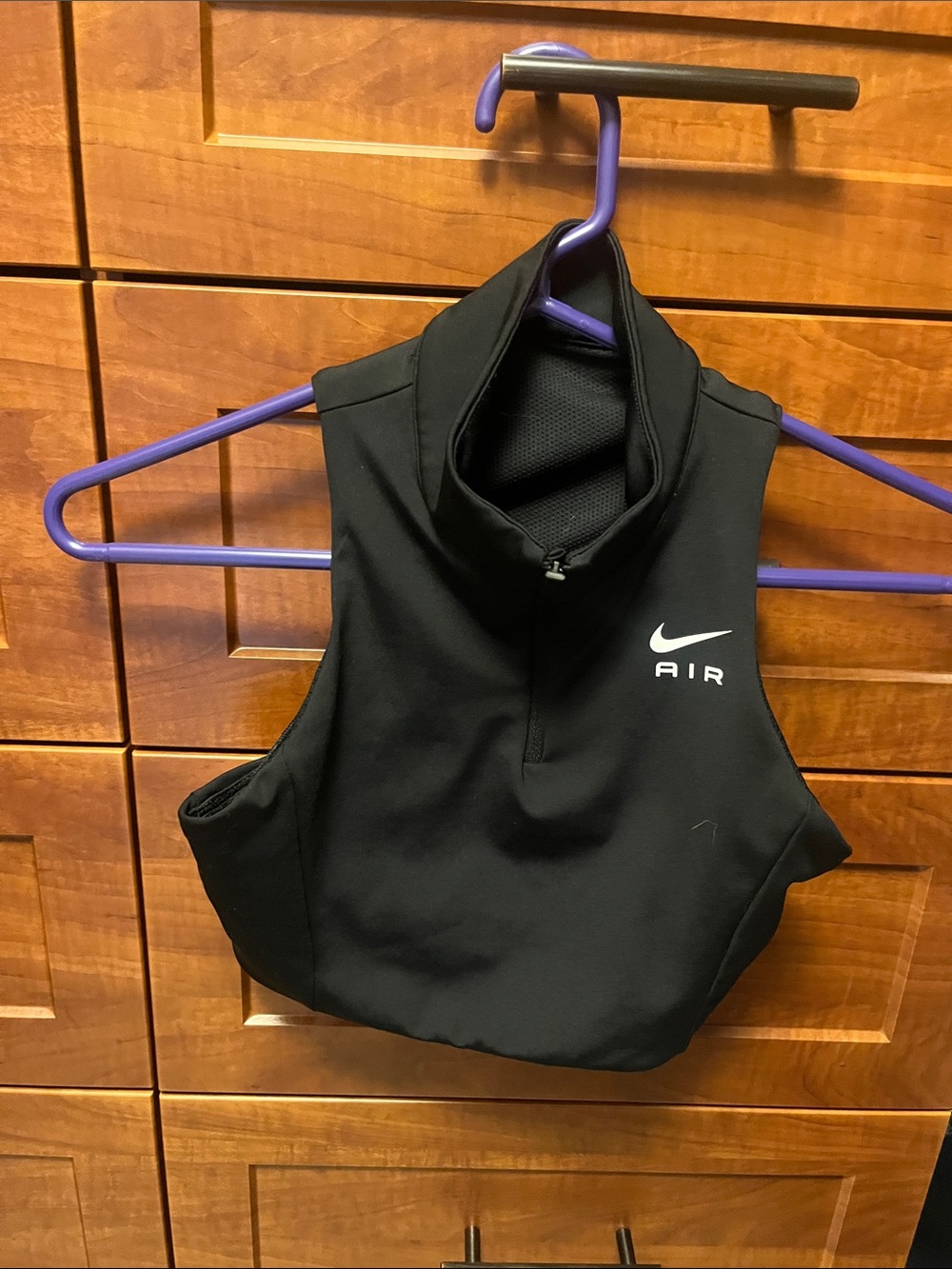 Nike Black Air Cropped Zip-Front Performance Top